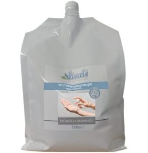 Solution hydroalcoolique - 5L - Bidon-Ecorecharge - Fabrication Française - 76% alcool - Virucide