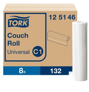 Tork 125146 Drap d'examen Universal - Blanc - 1 pli - Compatible avec le système C1 - 38 x 39 cm - Lot de 8