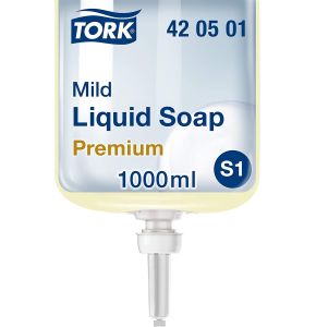Tork Savon liquide doux S1, parfum frais, 1 bouteille, 1000 ml, 420501 Tork Savon liquide doux S1, parfum frais, 1 bouteille, 1000 ml, 420501