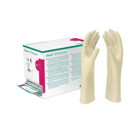 Vasco Sterile Sensitive Surgical Gloves | Size 6.5 | Bbraun Vasco Sensitive | Highly Elastic Natural Latex Gloves | Powder-Free