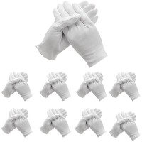 WANGZAIZAI - Lot de 12 paires de gants blancs en coton - Confortables et respirants - Pour les soins de la peau, l'examen des bijoux, le travail quotidien, etc.