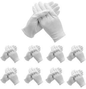 WANGZAIZAI Lot de 12 paires de gants blancs en coton, confortables et respirants, pour les soins de la peau, l'examen des bijoux, le travail quotidien, etc