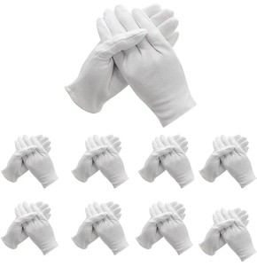 WANGZAIZAI Lot de 12 paires de gants blancs en coton, confortables et respirants, pour les soins de la peau, l'examen des bijoux, le travail quotidien, etc WANGZAIZAI Lot de 12 paires de gants blancs en coton, confortables et respirants, pour les soins de la peau, l'examen des bijoux, le travail quotidien, etc