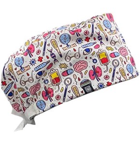Weark Bonnet de santé pour homme et femme, infirmière dentaire, pédiatre, poils longs, avec boutons et sweat-shirt à l'avant (médecine) Weark Bonnet de santé pour homme et femme, infirmière dentaire, pédiatre, poils longs, avec boutons et sweat-shirt à l'avant (médecine)