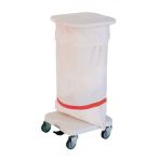 Sac Plein Blanc Pour Linge Sale, Fond Rectangulaire, Poignée De Saisie, Fermeture Par Cordelle Coulissant - Rayure rouge 