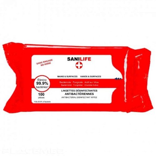 Disinfectant wipes - Box of 100 - SANILIFE