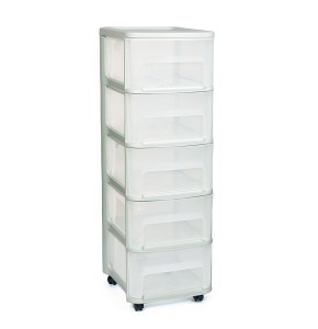 Plastic Medical Trolley - Modular Storage 3 or 5 Drawers