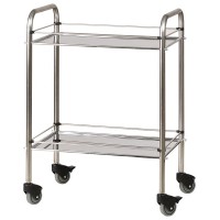 Guéridon Médical Inox - 2 ou 3 Plateaux avec Galeries