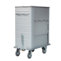 Containers for dirty linen in anodized aluminium