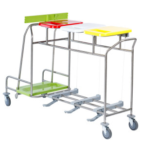 Dirty linen + waste collection trolley
