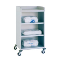 Light Alloy Laundry Trolley with 2 Shelves 3950/2 CR for Medical Use