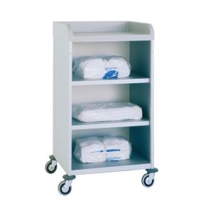 Light Alloy Laundry Trolley with 2 Shelves 3950/2 CR for Medical Use