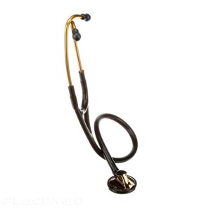 Stéthoscope de cardiologie - Pavillon au fini laiton, tubulure noire, 69 cm - Marque Littmann